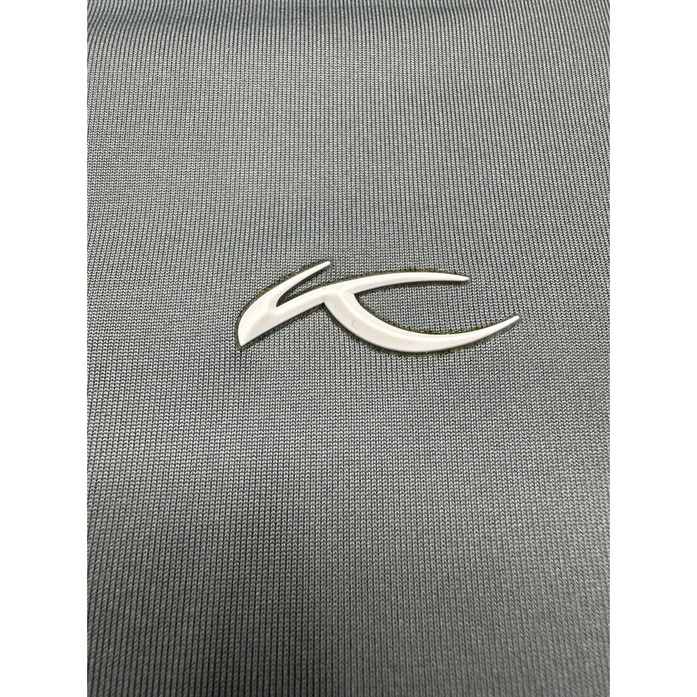 KJUS Quarter Zip Pullover Men 50/M Gray Neon Yellow Golf Performance Mid Layer - Picture 2 of 8